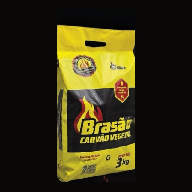 Saco amarelo de carvão vegetal selecionado Brasão